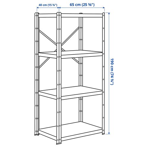 IKEA - BROR, shelving unit, black, 65x40x190 cm