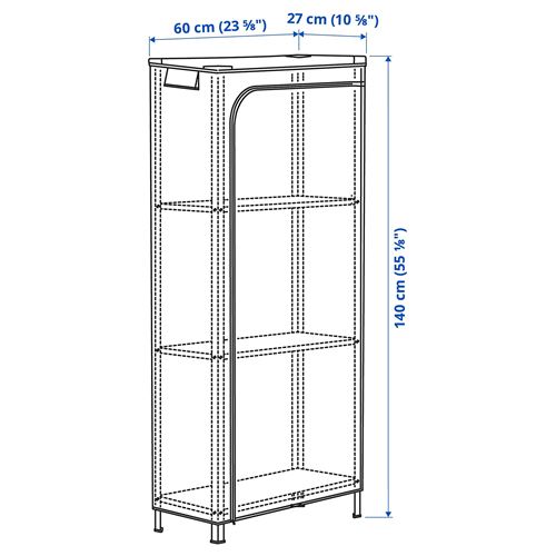 IKEA - HYLLIS, dış mekan raf ünitesi, şeffaf kılıflı, 60x27x140 cm