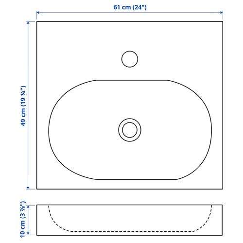 IKEA - BRAVIKEN, wash-basin, white, 60x49x10 cm