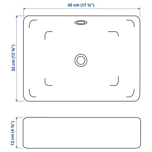 IKEA - HÖRVIK, wash-basin, white, 45x32 cm