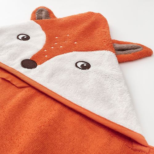 IKEA - BRUMMIG, children bath towel, orange, 70x140 cm