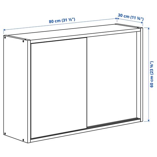 IKEA - IVAR, sürgü kapaklı dolap, çam, 80x30x60 cm