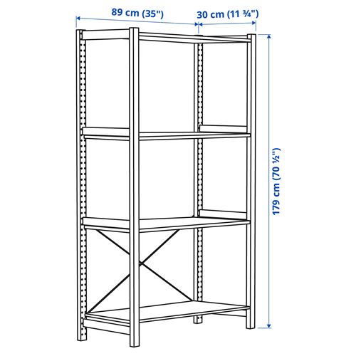 IKEA - IVAR, shelving unit, pine, 89x30x179 cm