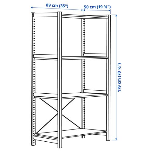 IKEA - IVAR, shelving unit, pine, 89x50x179 cm