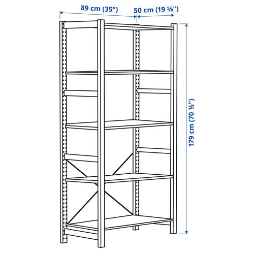 IKEA - IVAR, shelving unit, pine, 89x50x179 cm