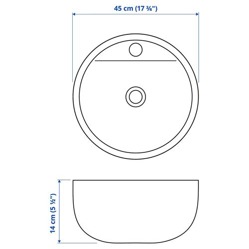 IKEA - TÖRNVIKEN, lavabo, beyaz, 45 cm