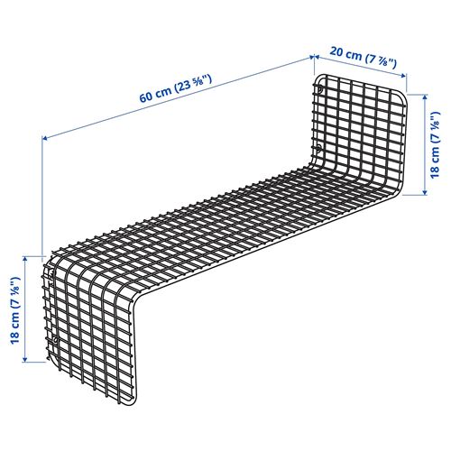 IKEA - SVENSHULT, duvar rafı, gri-yeşil, 60x20 cm