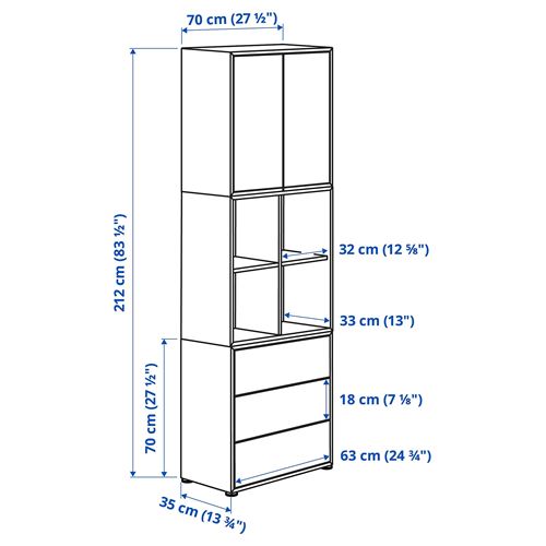 IKEA - EKET, storage combination, white, 70x35x212 cm