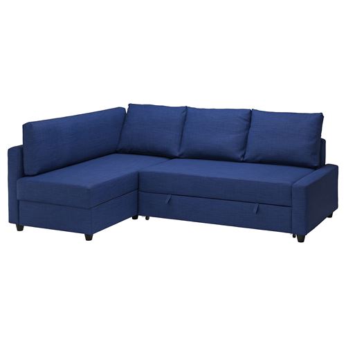 IKEA - FRIHETEN, corner sofa-bed with storage, skiftebo dark blue