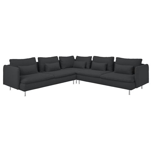 IKEA - SÖDERHAMN, 6-seat corner sofa, fridtuna dark grey