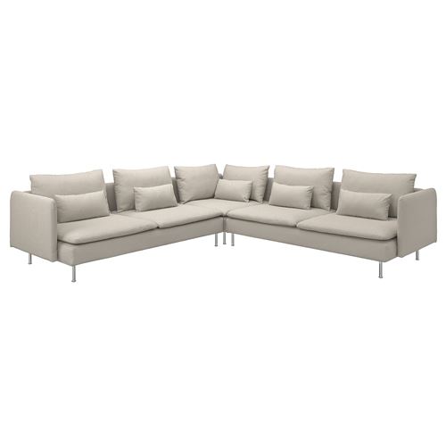 IKEA - SÖDERHAMN, 6-seat corner sofa, fridtuna light beige