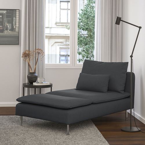 IKEA - SÖDERHAMN, chaise longue, fridtuna dark grey