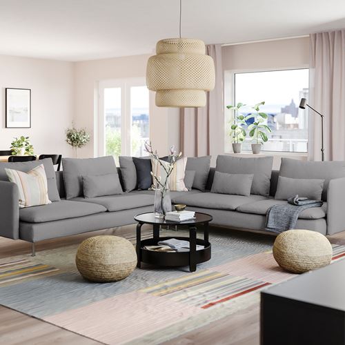 IKEA - SÖDERHAMN, 6-seat corner sofa, tonerud grey