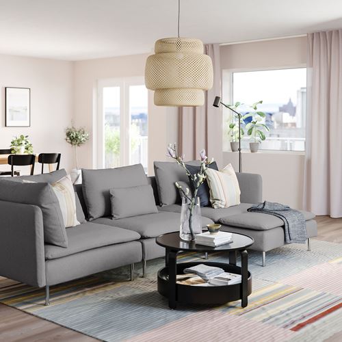 IKEA - SÖDERHAMN, 3-seat sofa and chaise longue, tonerud grey