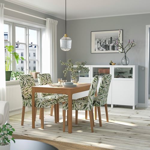 EKEDALEN/BERGMUND oak effectfagelfors multicolour 4 chairs dining set