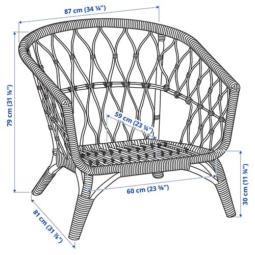 IKEA - STOCKHOLM, rattan koltuk, rattan