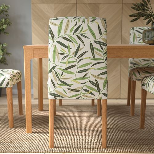 IKEA - BERGMUND, upholstered wooden chair, oak effect-fagelfors multicolour 