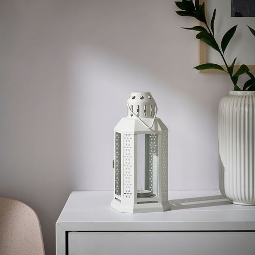 IKEA - ENRUM, lantern, white, 22 cm