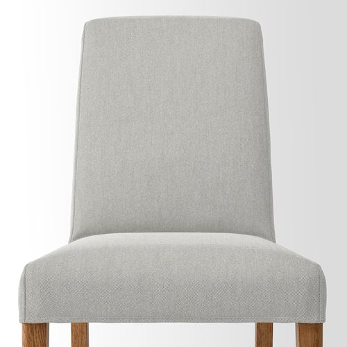 IKEA - BERGMUND, upholstered wooden chair, oak effect-orrsta light grey