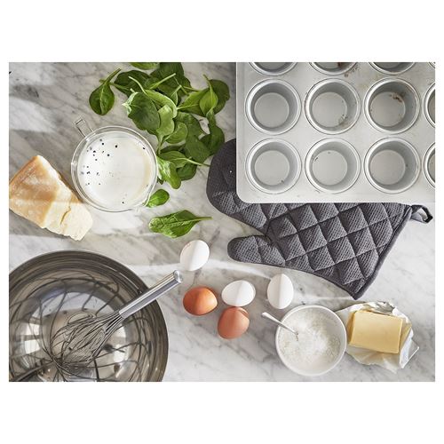 IKEA - VARDAGEN, muffin tin, silver-colour, 38x29 cm