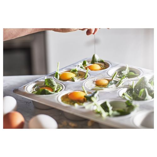 IKEA - VARDAGEN, muffin tin, silver-colour, 38x29 cm