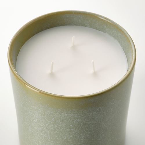 IKEA - HEDERSAM, scented candle in pot, light green, 60 hr