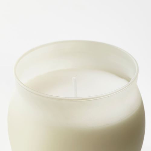 IKEA - JAMLIK, scented candle in cup, light beige, 50 hr