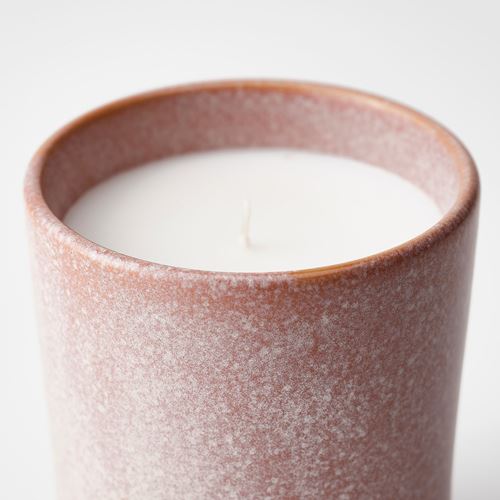 IKEA - LUGNARE, scented candle in pot, pink, 50 hr