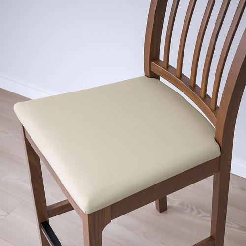 IKEA - EKEDALEN, bar sandalyesi, kahverengi-hakebo bej, 62 cm
