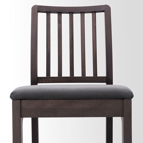 IKEA - EKEDALEN, bar sandalyesi, koyu kahve-hakebo koyu gri, 62 cm