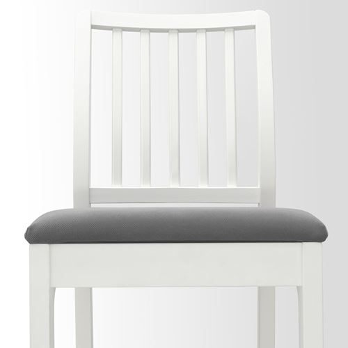 IKEA - EKEDALEN, bar chair, white/Hakebo dark grey, 75 cm