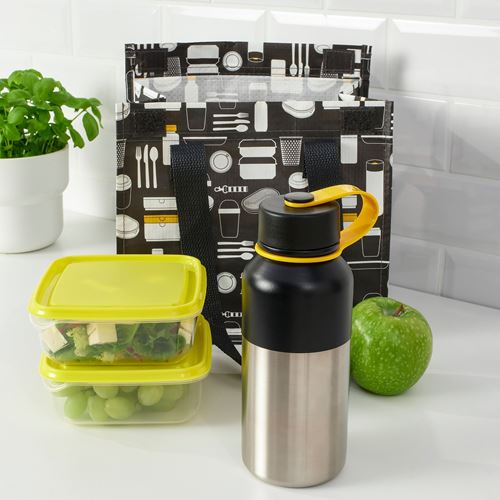 IKEA - HETLEVRAD, vacuum flask, stainless steel/black, 0,5 l