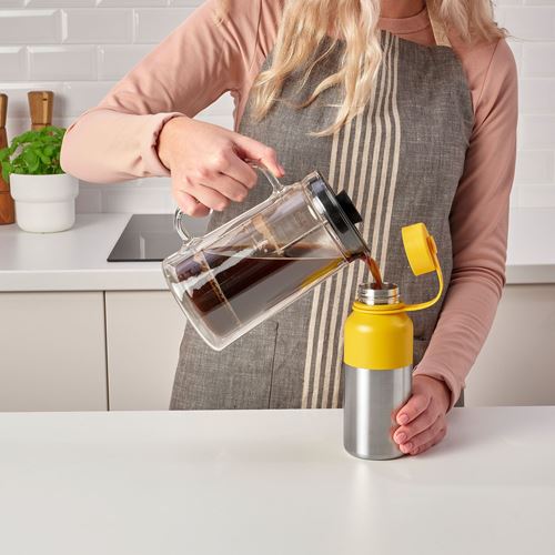 IKEA - HETLEVRAD, vacuum flask, stainless steel/yellow, 0,5 l