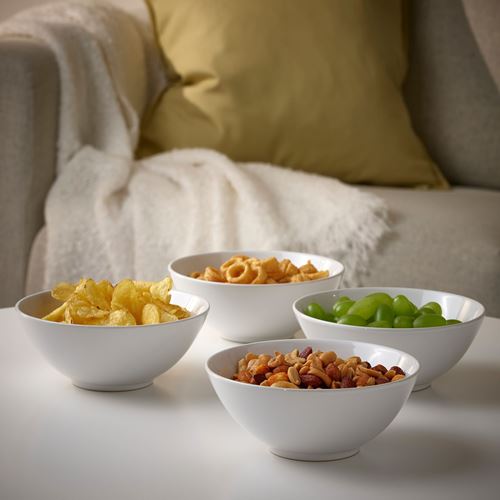 IKEA - GODMIDDAG, ceramic bowl set, white, 16 cm