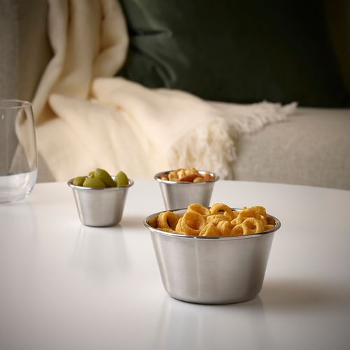 IKEA - GRILLTIDER, stainless steel serving bowl, stainless steel, 13 cm