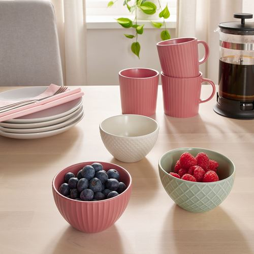 IKEA - KEJSERLIG, ceramic bowl set, multicolour, 10 cm