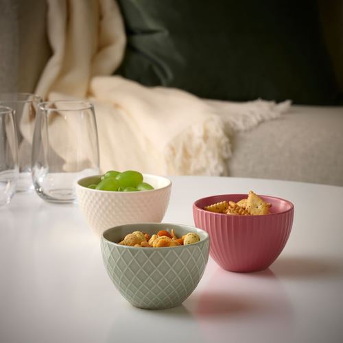 IKEA - KEJSERLIG, ceramic bowl set, multicolour, 10 cm