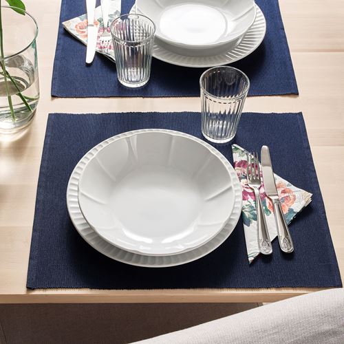 IKEA - STRIMMIG, deep plate set, white, 23 cm