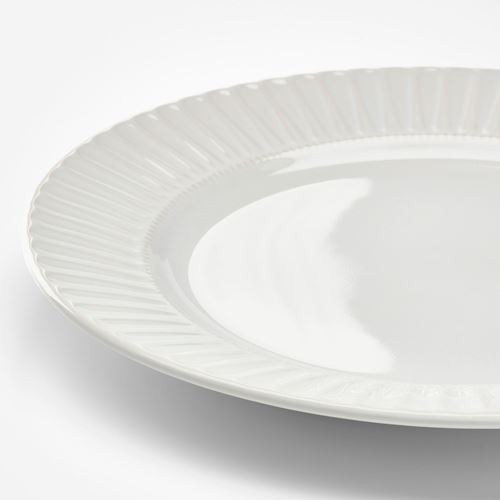 IKEA - STRIMMIG, plate set, white, 27 cm