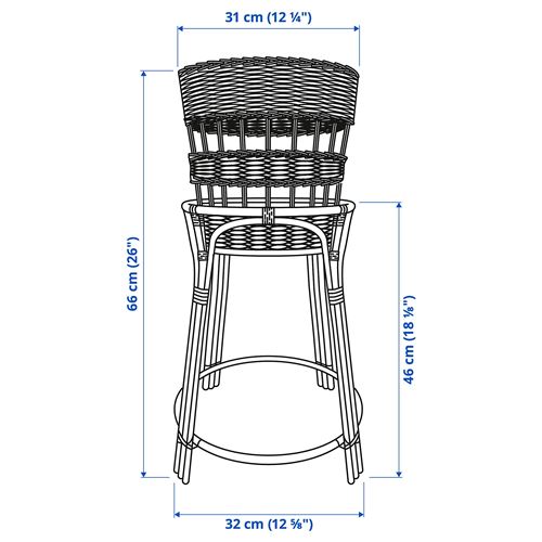 IKEA - TOLKNING, çiçeklik, rattan, 66 cm