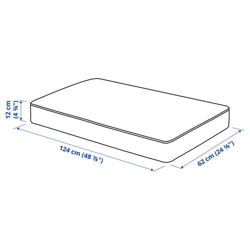 IKEA - FRÖSÖN, oturma minderi kılıfı, koyu gri, 124x62 cm