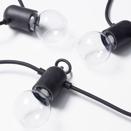 IKEA - SVARTRA, lighting chain, black, 8.4 m