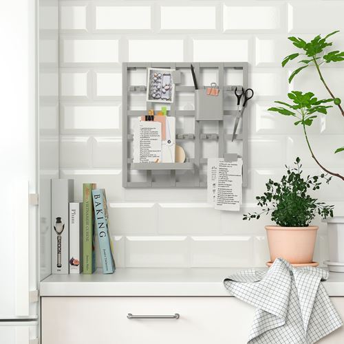 IKEA - SNICKRA, pegboard combination, grey-green, 38x38 cm