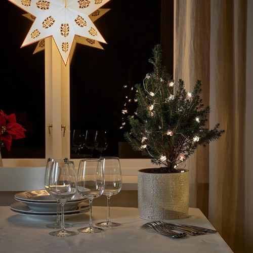 IKEA - STRALA, aydınlatma zinciri, kırmızı-beyaz, 4.5 m