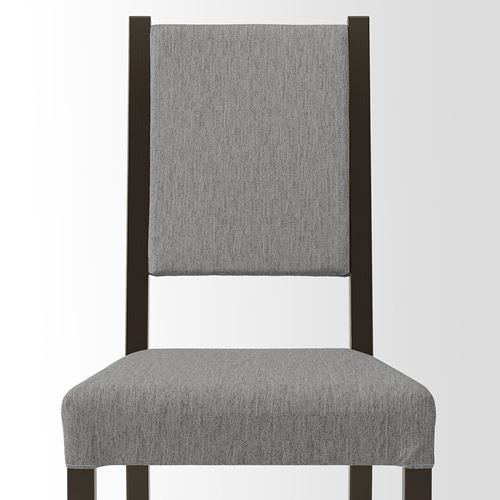 IKEA - STEFAN, upholstered wooden chair, black-brown/grey