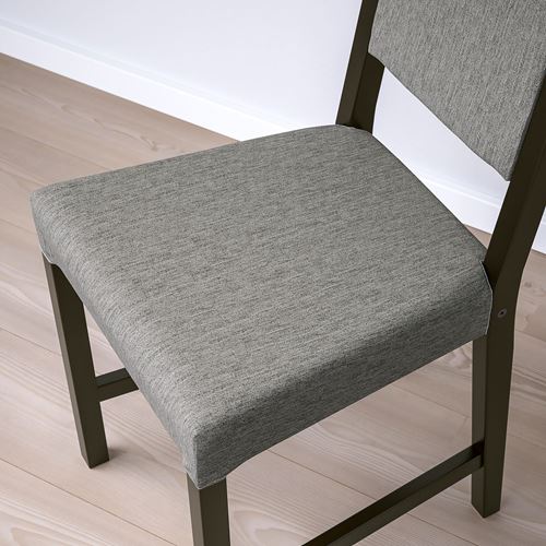 IKEA - STEFAN, upholstered wooden chair, black-brown/grey