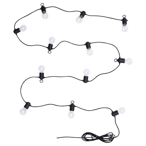 IKEA - SVARTRA, lighting chain, black, 8.4 m