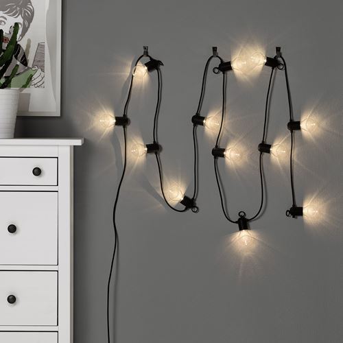 IKEA - SVARTRA, lighting chain, black, 8.4 m