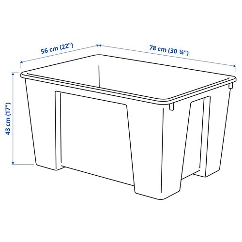 IKEA - SAMLA, kutu, şeffaf, 130 lt