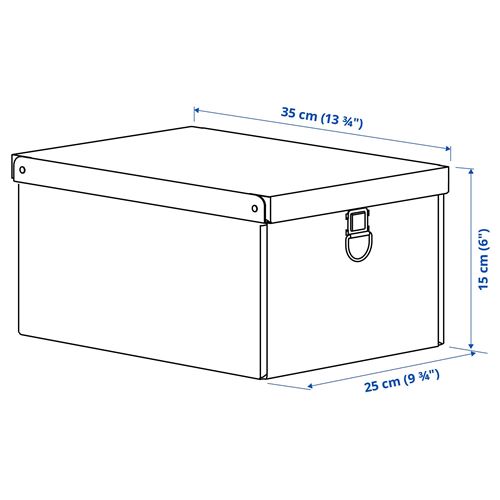 IKEA - NIMM, box with lid, light grey/beige, 25x35x15 cm